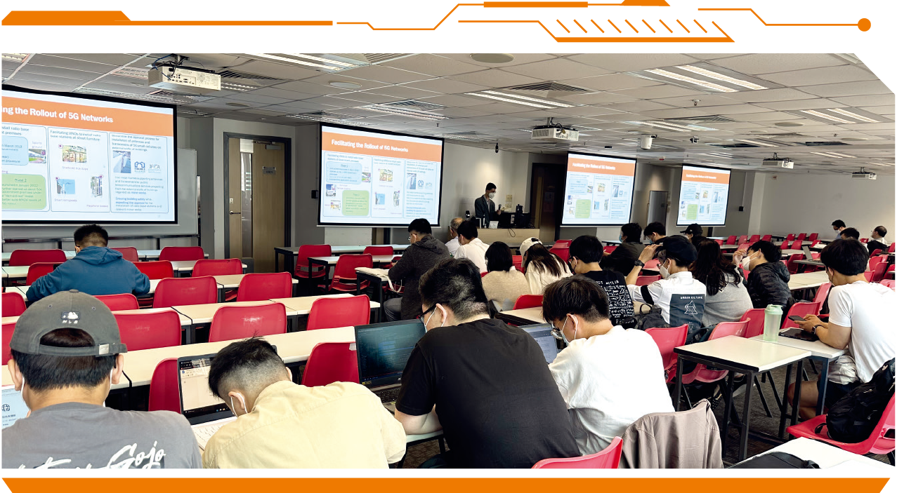 为培养大学生毕业后投身电讯业的兴趣，通讯办代表以「香港电讯市场概览及于通讯办的就业机会」为题向本地高等院校发表演讲。